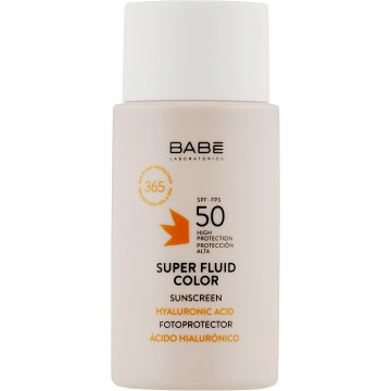 Babe Laboratorios Sun Protection Super Fluid Color SPF 50 - Солнцезащитный суперфлюид ВВ с тонирующим эффектом и SPF 50, для всех типов кожи